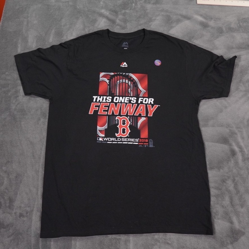 Majestic Boston Red Sox Shirt Mens Large Black World Series 2018 MLB Champions